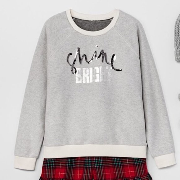 Xhilaration Gray Shine Bright Sleep Sweatshirt - Picture 1 of 5